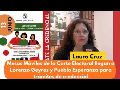 Mesas Móviles de la Corte Electoral llegan a Lorenzo Geyres y Pueblo Esperanza para trámites de cred