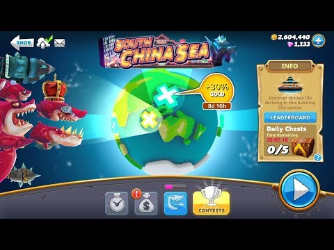 THE FRENZY in SOUTH CHINA SEA MAP ! - Hungry Shark World