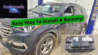 How to Install a Battery on a Hyundai Santa Fe Sport 2013 2014 2015 2016 2017 2018