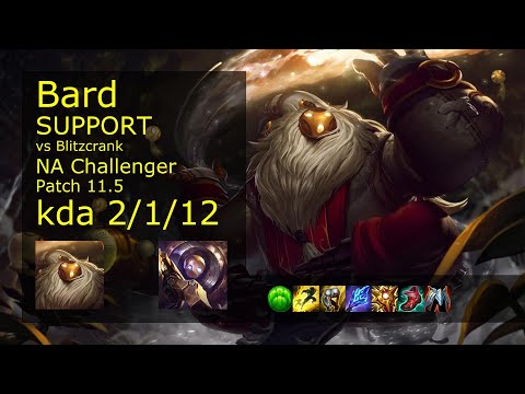 Bard Support & Caitlyn vs Blitzcrank & Tristana - NA Challenger 2/1/12 Patch 11.5 Gameplay