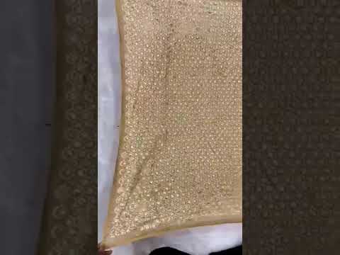 Green thread & jari embroidery with sequence work saree, 5.5...