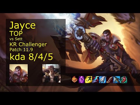 Jayce vs Sett Top - KR Challenger 8/4/5 Patch 11.9 Gameplay // [롤] 제이스 vs 세트 탑