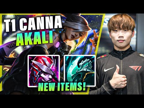 T1 CANNA PLAYING AKALI W/ NEW ITEMS VS SHEN | S11 T1 PLAYERS STREAM HIGHLIGHTS