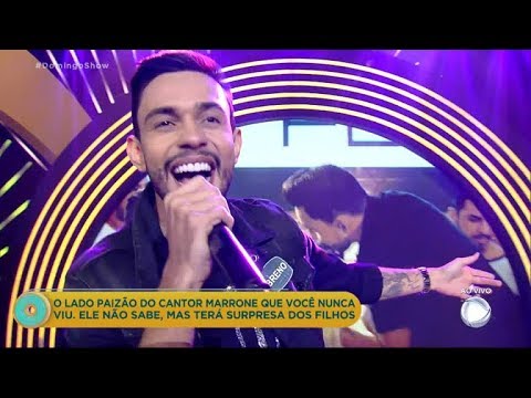 Sobrinho de Marrone, Breno Ferreira agita o palco do Domingo Show