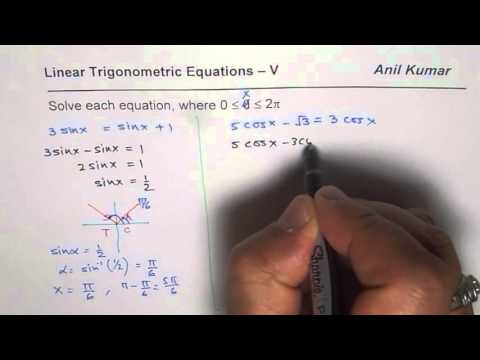 Solve Linear Trigonometric Equations 5 - EDEXCEL - GCSE - SAT