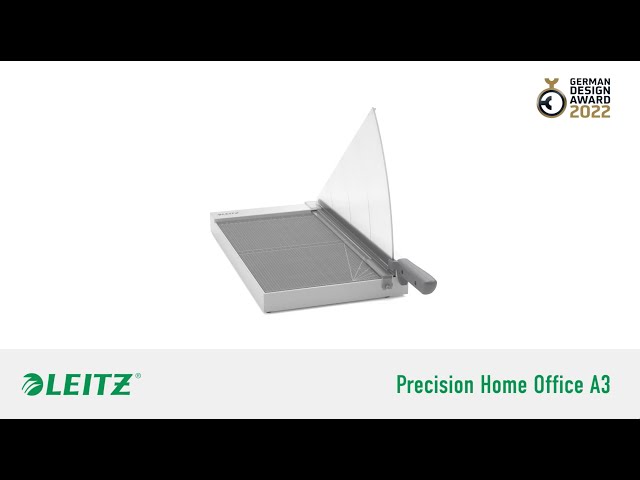 Leitz Precision Home Office A3 Guilhotina de Papel Formato A3 - Corta até 10 Folhas - Iluminação do Fio de Corte - Lâmina de Aço Inoxidável de Alta Qualidade 90200000 - vídeo 1
