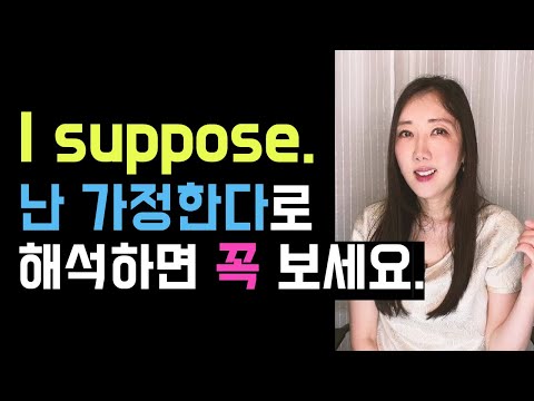 I suppose. 나는 가정한다로 해석하면 진짜 꼭 보세요😧(9분만에 Suppose 확실히 정붙이기!)