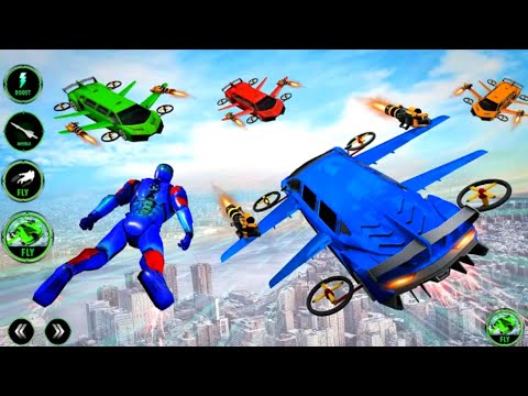 Flying Police Limo Car Transform Robot Games - Flying Car - Android Gameplay