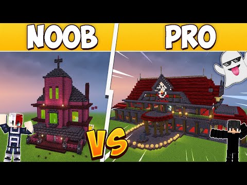 NOOB vs PRO: HAUNTED HOUSE BUILD BATTLE in Minecraft with @Shivang02