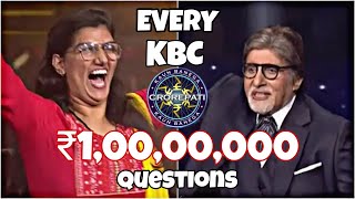 Every ₹1,00,00,000 Questions In KBC video