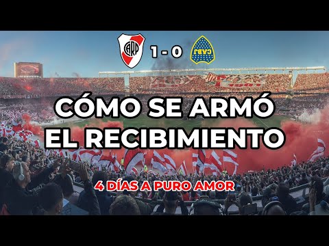 "MIRÁ cómo se preparó el EMOCIONANTE RECIBIMIENTO para RIVER vs. boca - Superclásico 2023" Barra: Los Borrachos del Tablón • Club: River Plate