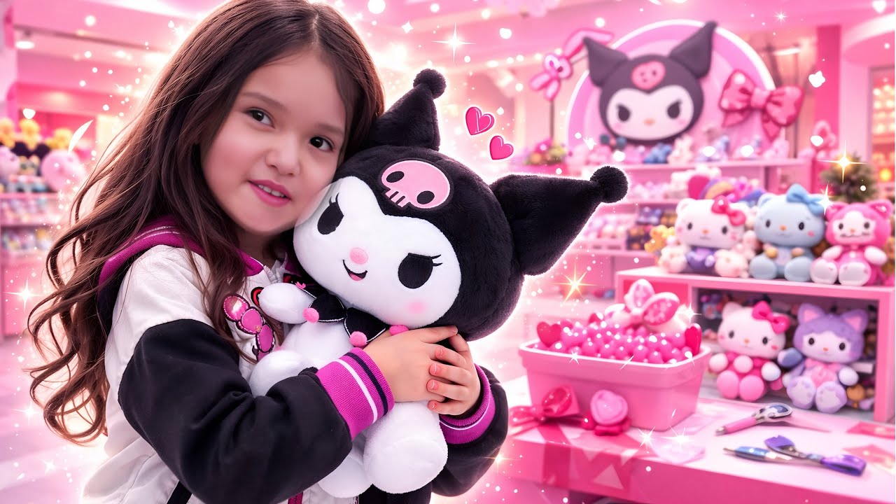 Hello Kitty Build A Bear Workshop Experience 🎀 Armine Gets Kuromi!