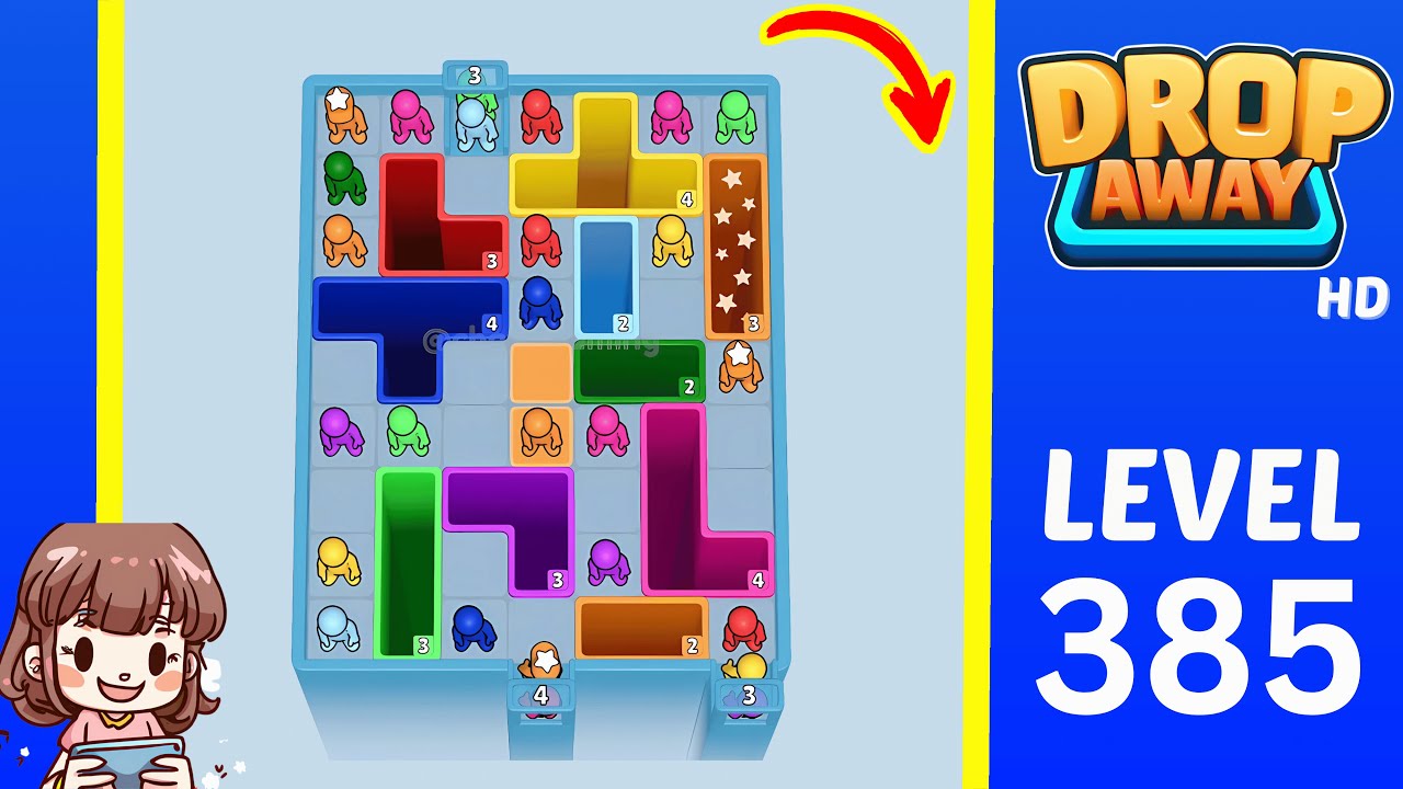 Drop Away Level 385 Walkthrough Solution