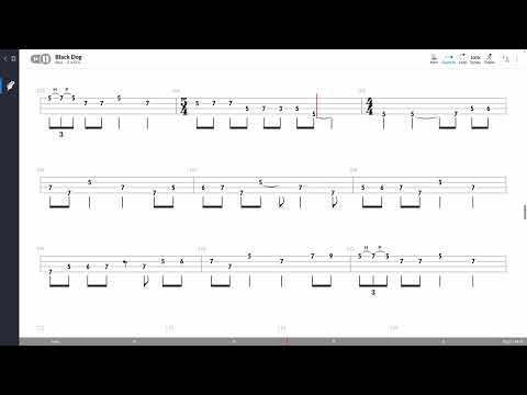 Led Zeppelin - Black Dog (BASS TAB PLAY ALONG)