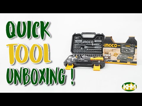 Quick Unboxing Ingco HKTS14451 45pcs Socket Wrench Set 1/4" Drive