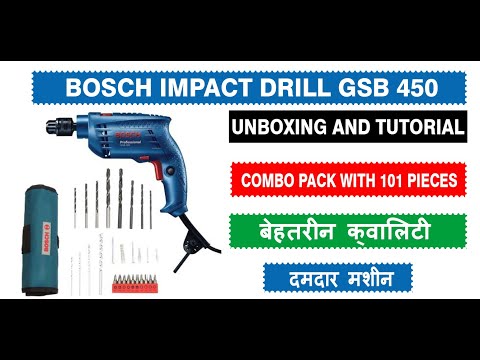 10mm Bosch GSB 450-Watt Impact Drill Set (Blue, 100-Pieces), 0-2600 Rpm