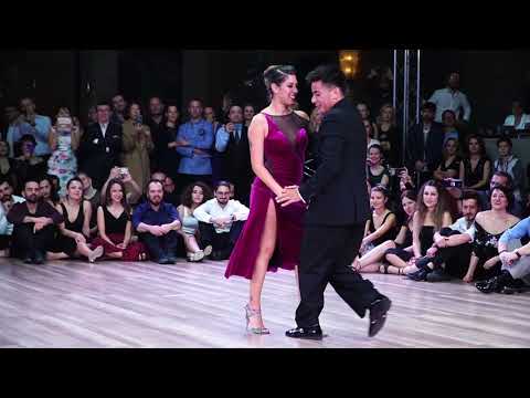 Roxana Suarez  and  Sebastian Achaval  are  dancing  to  the  milonga  "  Milonga Brava  "  by  Francisco Canaro  at  TanGO TO Istanbul  in  2020