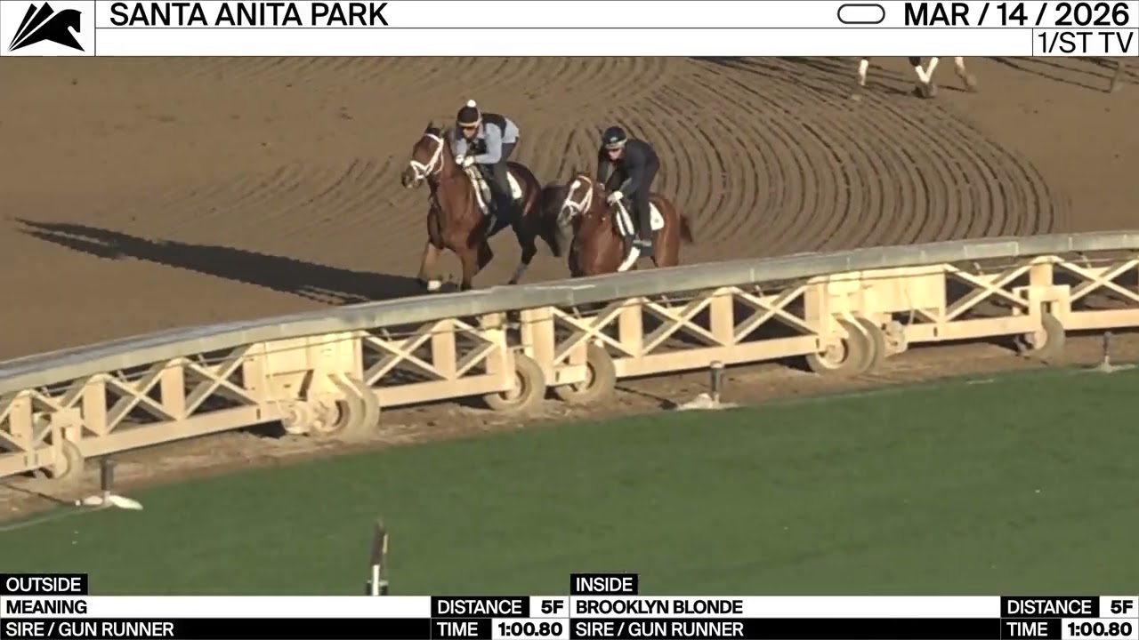 Work of the Day at Santa Anita Park: Meaning &  Brooklyn Blonde worked 5 F on March 14th, 2026