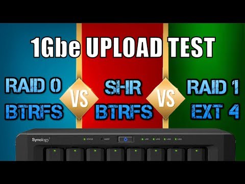 Synology NAS SHR+BTRFS versus RAID 1+EXT4  - 1Gbe UPLOAD TEST