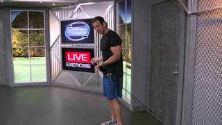 Standing Biceps Anchor Hammer Curl with resistance band exercise video thumbnail