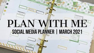 Plan with Me | Social Media Planner | March 2021 Monthly Spread #notiq #clothandpaper #plannerkate