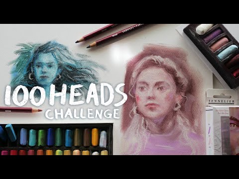 trying soft pastels for the first time ✦ Sennelier portrait set, Mungyo review ✦ 100 Heads Challenge