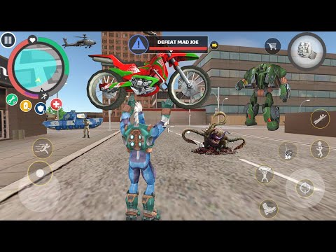 Rope Hero: Vice Town (Throw Bike on Skull Boss) Rope Hero Picks up and Throws - Android Gameplay HD