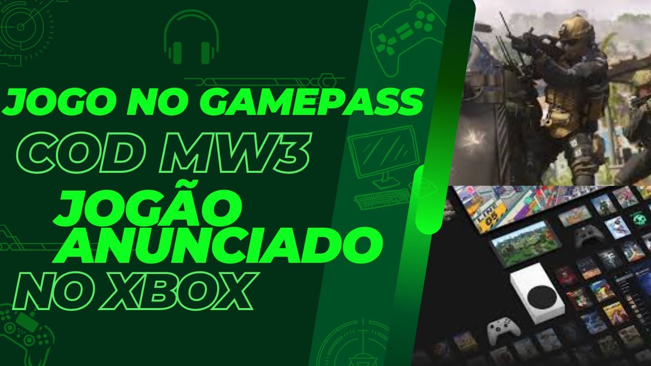 JOGO novo no GAME PASS | COD MW3 Disponivel AGORA | JOGÃO anunciado para o XBOX #gaming