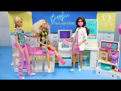 Barbie Dolls Fast Cast Clinic Pretend Play - Barbie Doll Videos