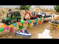 Rescue Construction Vehicles With Crane Truck Police Car And Truck Toy Stories BIBO TOYS