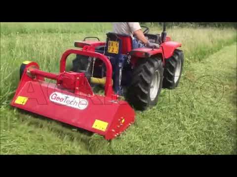 Fonctionnement du broyeur horizontal à tracteur série Médium GeoTech Pro MFM-125 attelage fixe