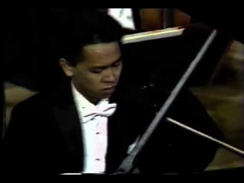 Jovianney Emmanuel Cruz at the Finals of the 1988 Jose Iturbi International Piano Competition, Spain