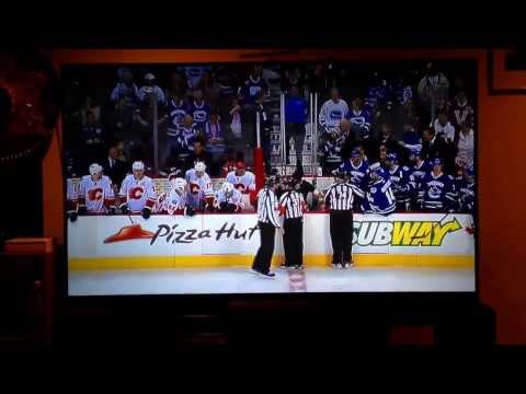 Canucks-Flames line brawl. Jan 18 2014