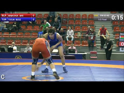 Semifinal FW - 63 kg: Maryia MAMASHUK (BLR) df. Buse TOSUN (TUR) by FALL, 4-0