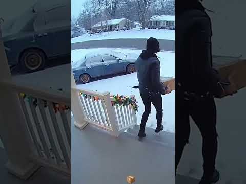 Porch exploding package box with glitter🏳️‍🌈✨🦄#porchpiratecaught #glitter #package #prank