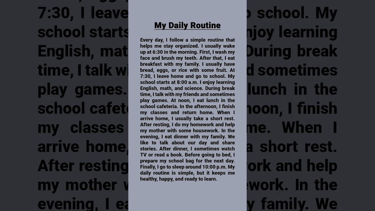 My Daily Routine ⏰ | Easy English Reading