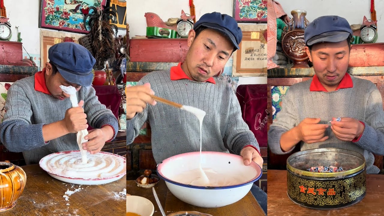 复刻大白兔奶糖，是小时候吃的那种味道#food #民间手艺人 #手工制作