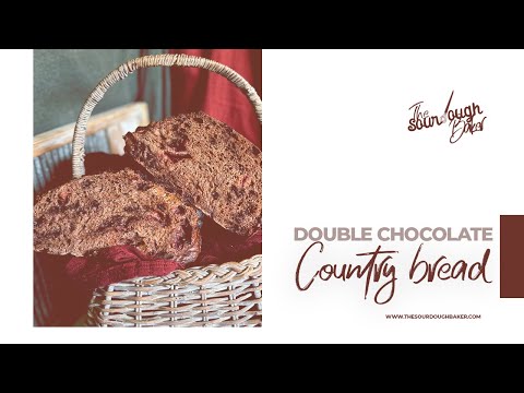 Double Chocolate Sourdough Country Bread with Strawberries (Full Recipe Video)