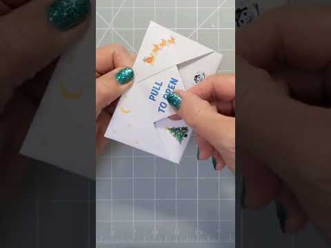 ✂️ Origami pull tab envelope 😲Tutorial link in comments & description #secretmessage #origami