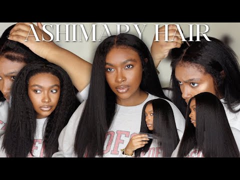 🔥REALISTIC KINKY STRAIGHT GLUELESS WIG WITH 4C BABY HAIRS| PROTECTIVE STYLE FOR FALL |Ashimary Hair