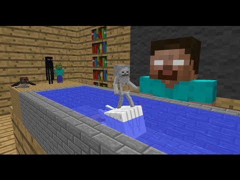 Monster School: Swimming - Minecraft Animation