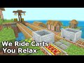 Relaxing Cart Ride No Commentary Minecraft Side By Side Minecart Ride