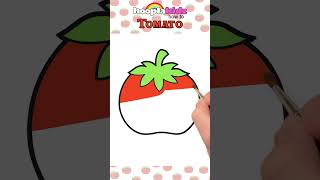 Draw and Color a Tomato 🍅 - Step By Step Guide for Kids #shorts #drawing #coloring