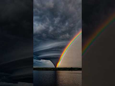 Tornado swallows rainbow 😲