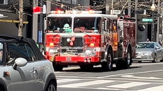 DCFD (spare) engine 4 arriving on scene for a box