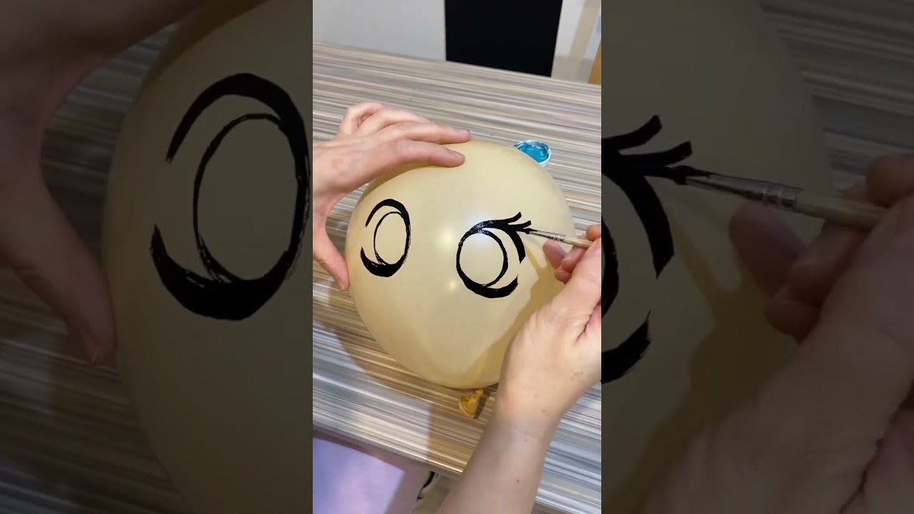 Draw cartoon eyes on a balloon #fun #shorts #tips #top #tutorial #balloon #balloondecor #drawing