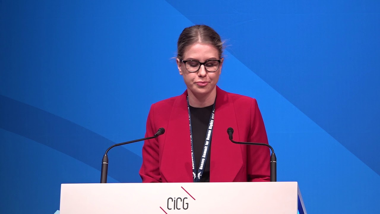 Lyubov Sobol at the 2020 Geneva Summit for Human Rights