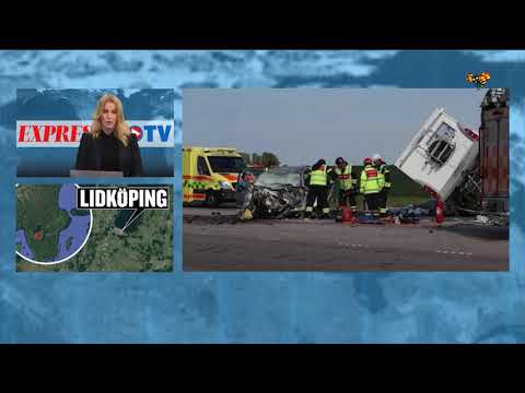 Tre omkomna i svår trafikolycka mellan en personbil och en husbil