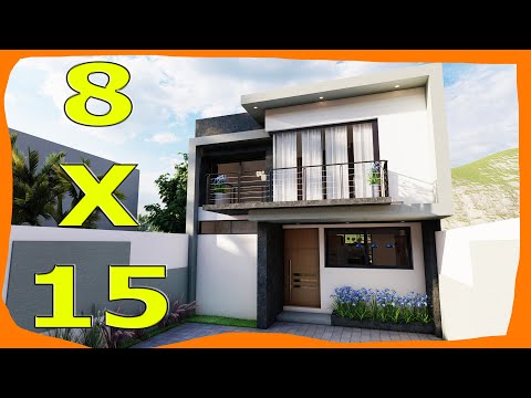8x15 House TWO Floors 3 BEDROOMS Facades of Modern Houses