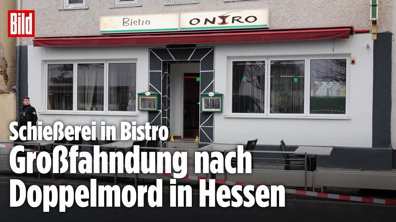 Großfahndung in Hessen: Zwei Personen in Bistro erschossen